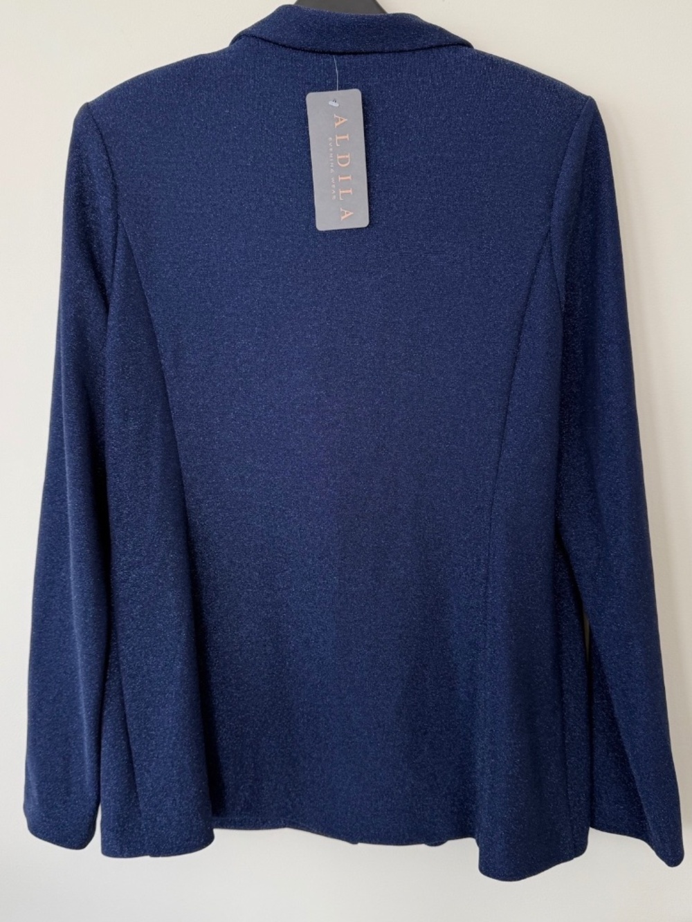 ❤️ Joseph Ribkoff Signature NWT Navy Metallic Shimmer Blazer Jacket Size 12 - Picture 3 of 7